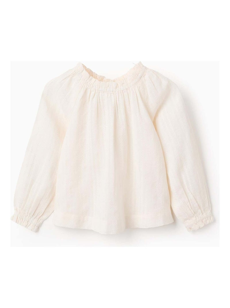 Blouse en Coton Dobby Beige - Kiabi