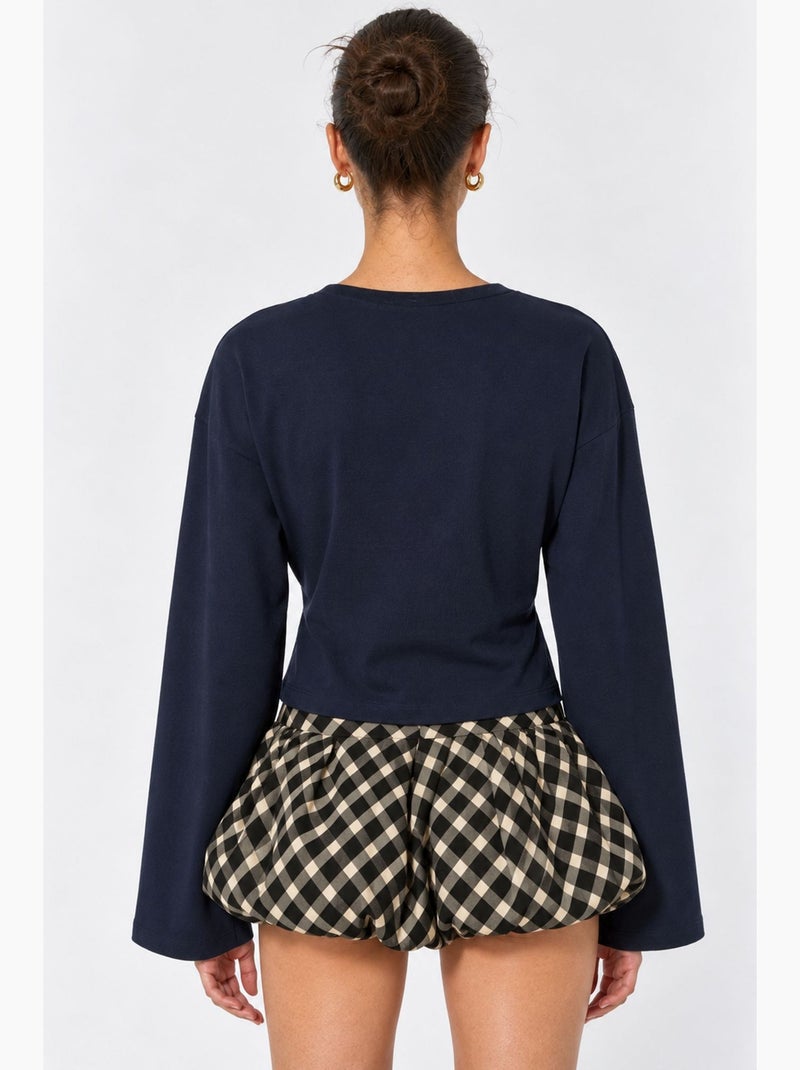 Blouse en coton et élasthanne busem Bleu marine - Kiabi