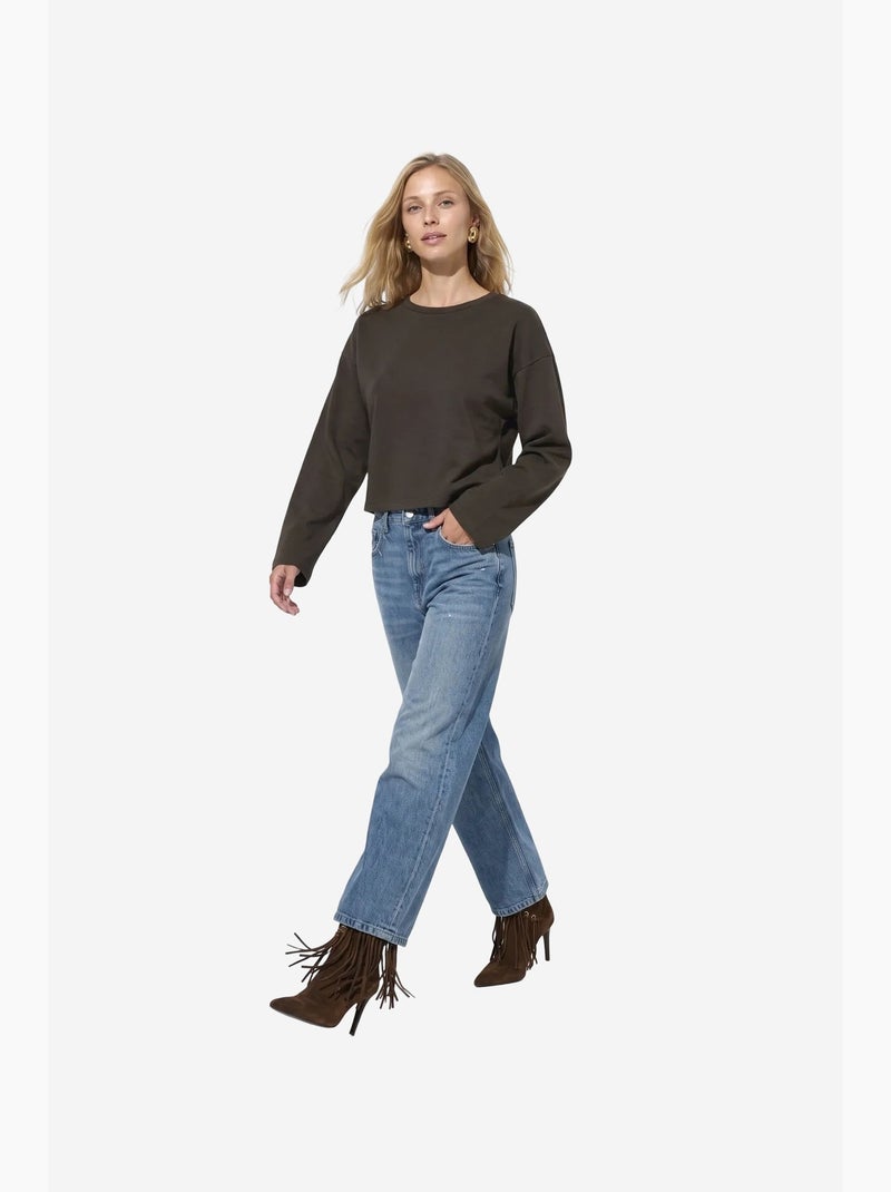 Blouse en coton et élasthanne busem Marron chocolat - Kiabi