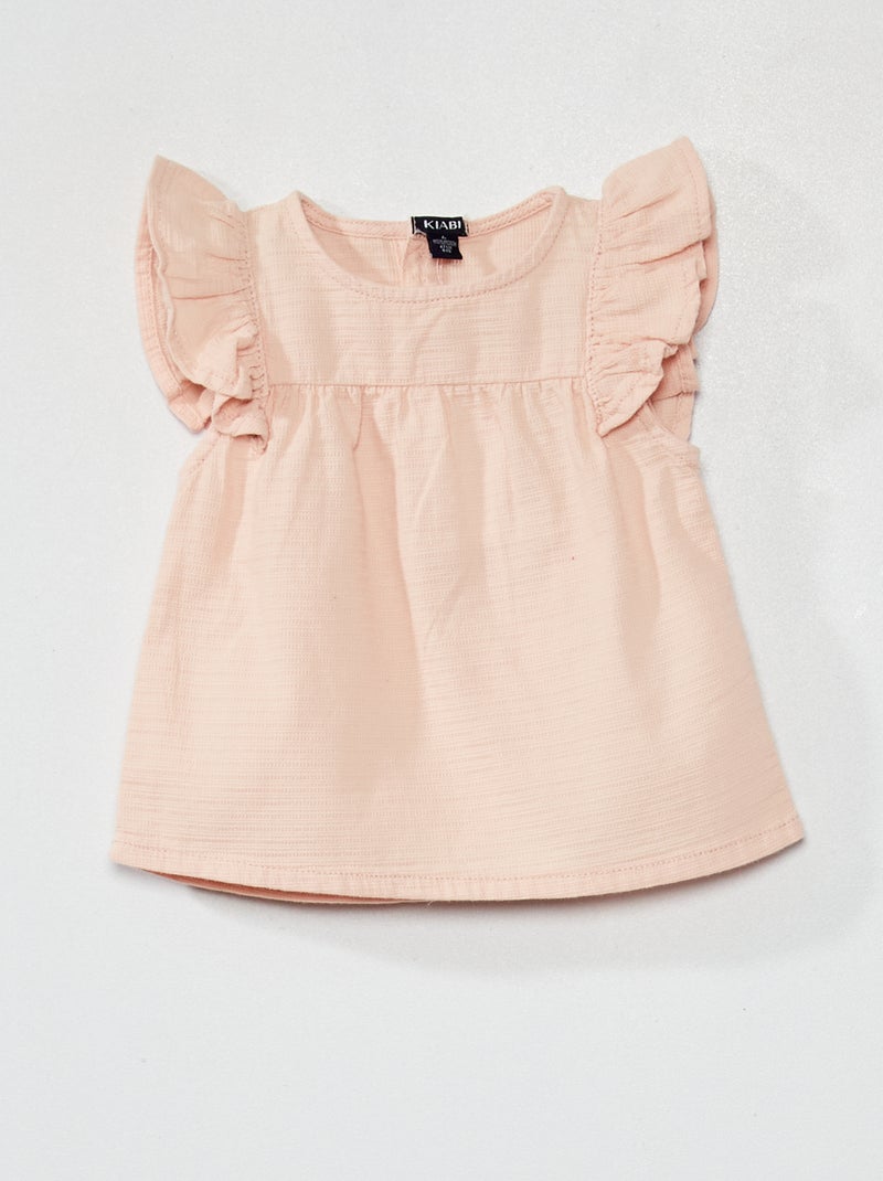 Blouse en coton Rose - Kiabi