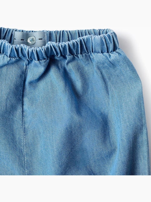 Blouse en coton + short en jean à volants - Kiabi