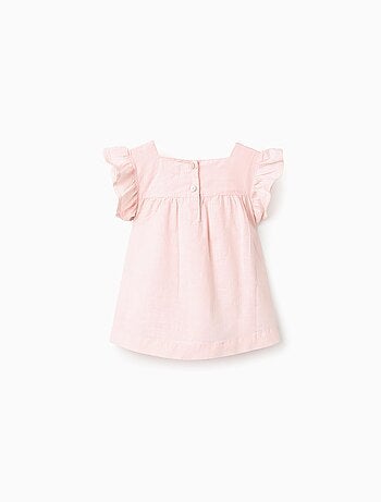Blouse en Coton Slub avec Volants