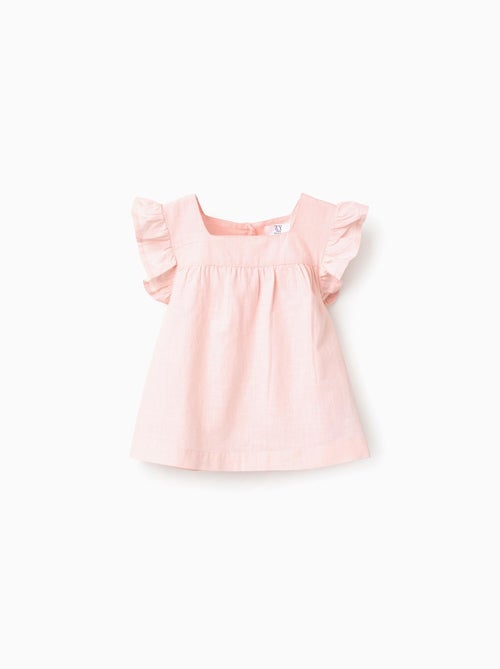 Blouse en Coton Slub avec Volants - Kiabi