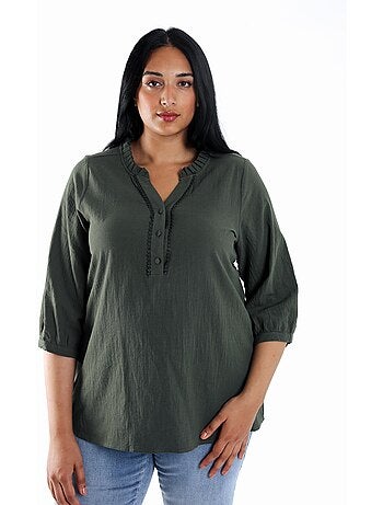 Blouse en coton unie PAPRIKA