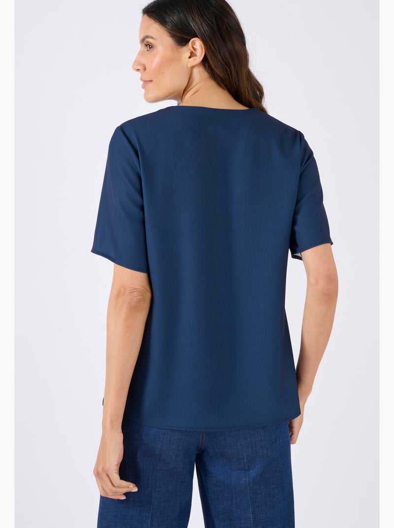 Blouse en crêpe - Damart Bleu - Kiabi