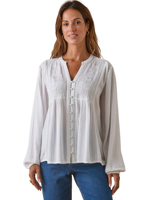 Blouse en crêpe brodée - DAXON - Kiabi