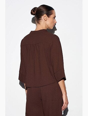 Blouse en crêpe col mao dilvin