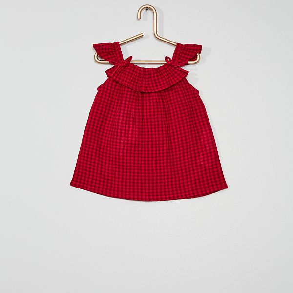 Blouse En Crepon Eco Concue Bebe Fille Rouge Kiabi 3