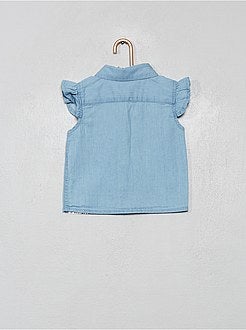 Blouse en denim brodé - Kiabi