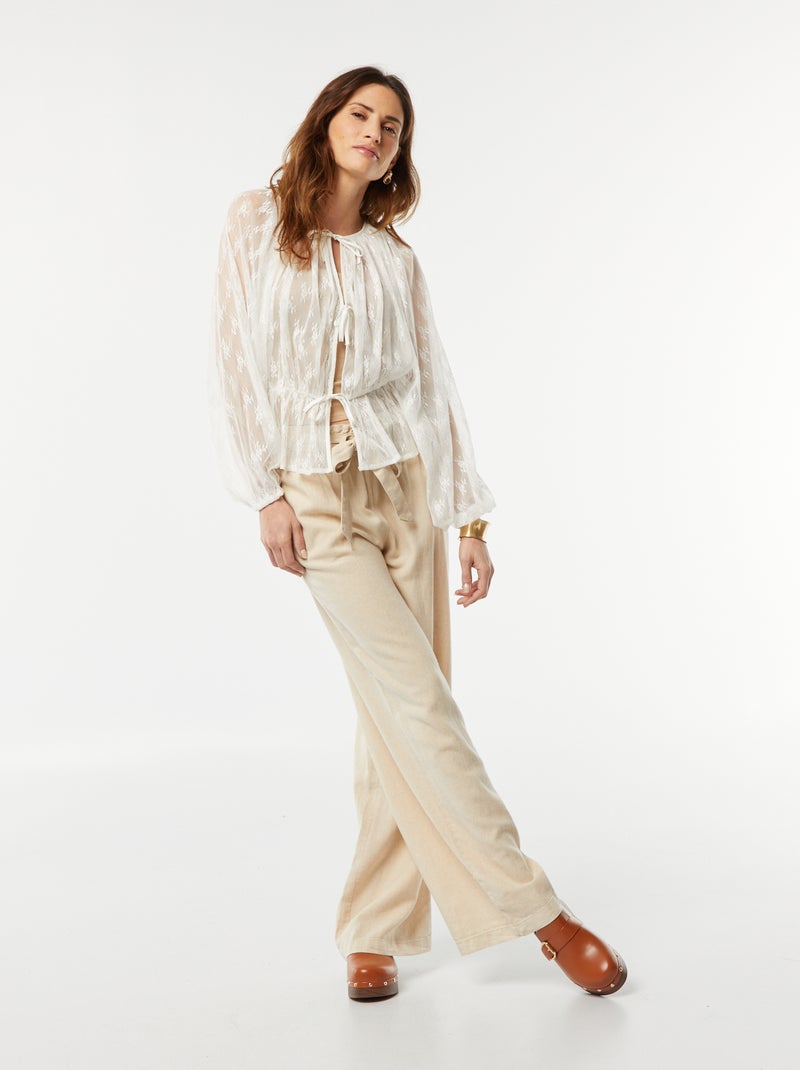 Blouse en dentelle BLANC - Kiabi