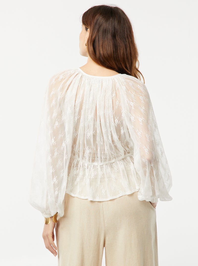Blouse en dentelle BLANC - Kiabi