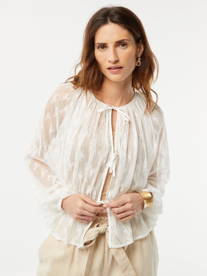 Blouse en dentelle BLANC - Kiabi