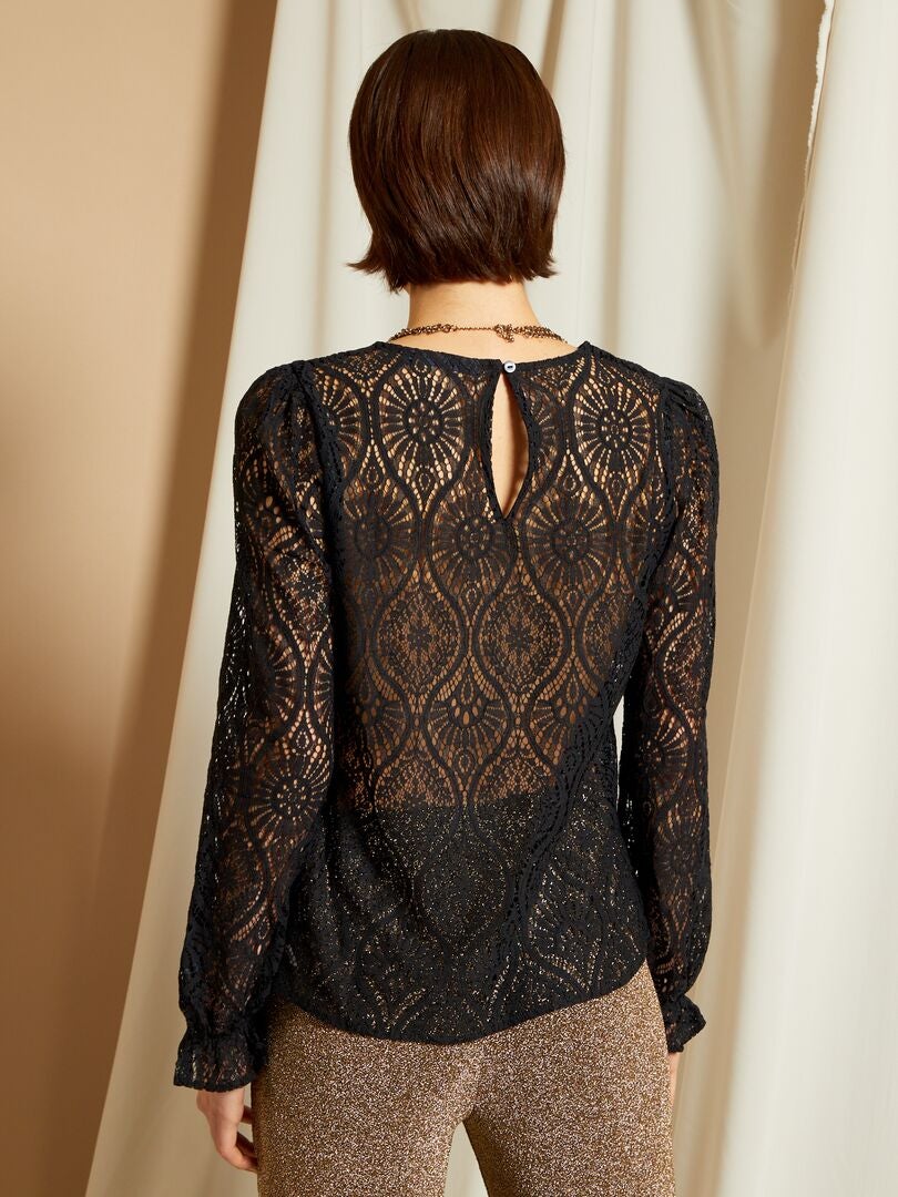 shirt manches longues t shirt a dentelle