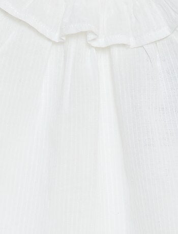 Blouse en dobby avec ouverture boutonnée au dos