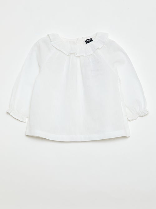 Blouse en dobby avec ouverture boutonnée au dos - Kiabi