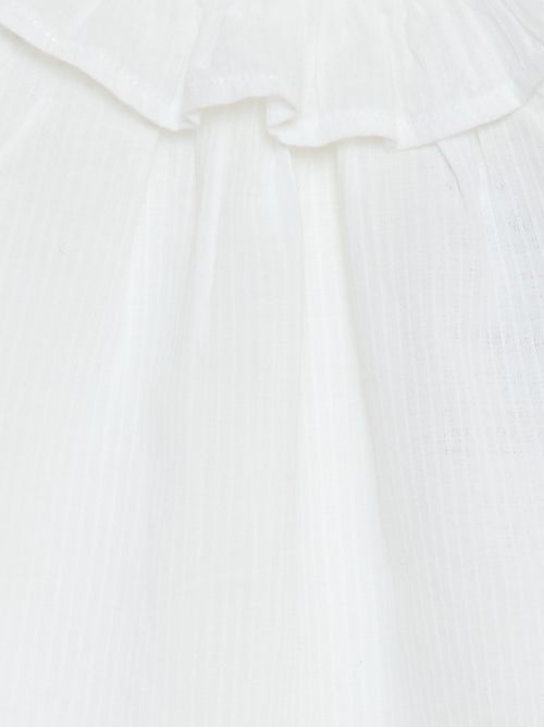 Blouse en dobby avec ouverture boutonnée au dos - Kiabi