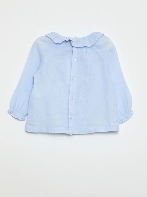 Blouse en dobby avec ouverture boutonnée au dos - Kiabi