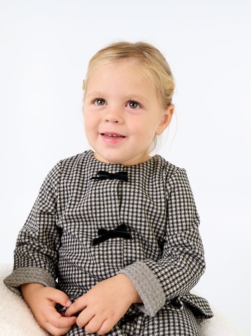 Blouse en flanelle avec nœuds et base volantée - Kiabi