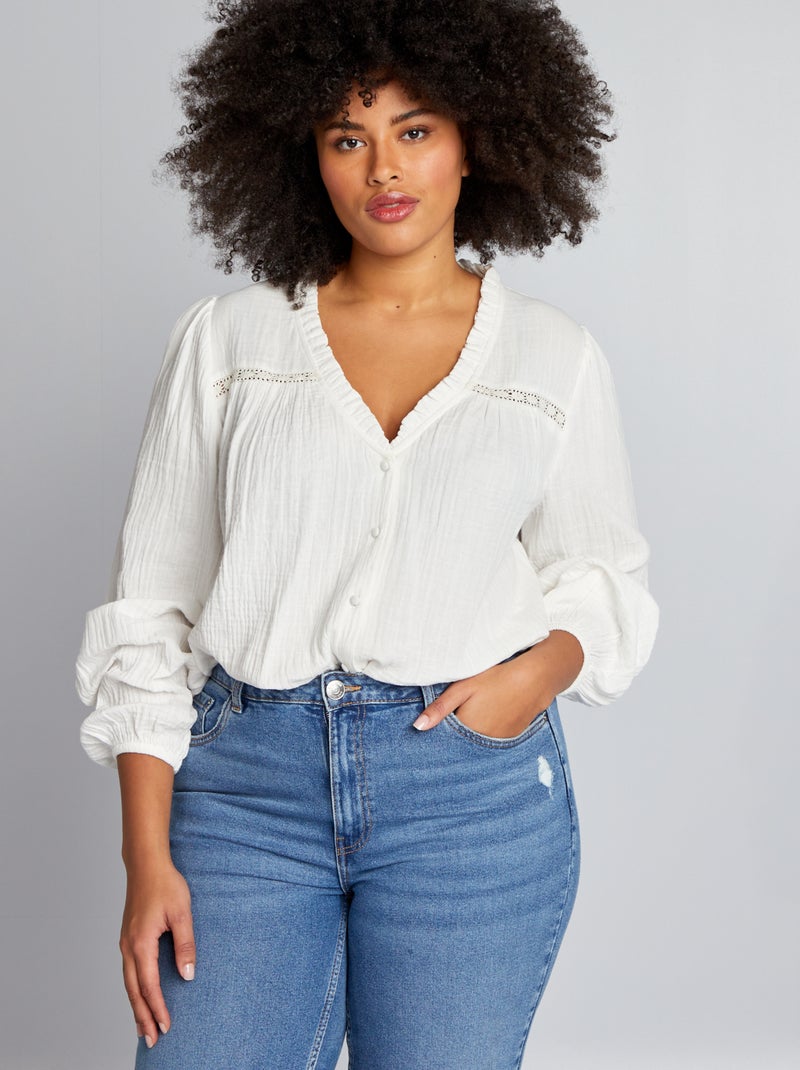 Haut Bandeau Blanc à Volants - Fashion Bible - Taille 6 - Occasion Très Bon État