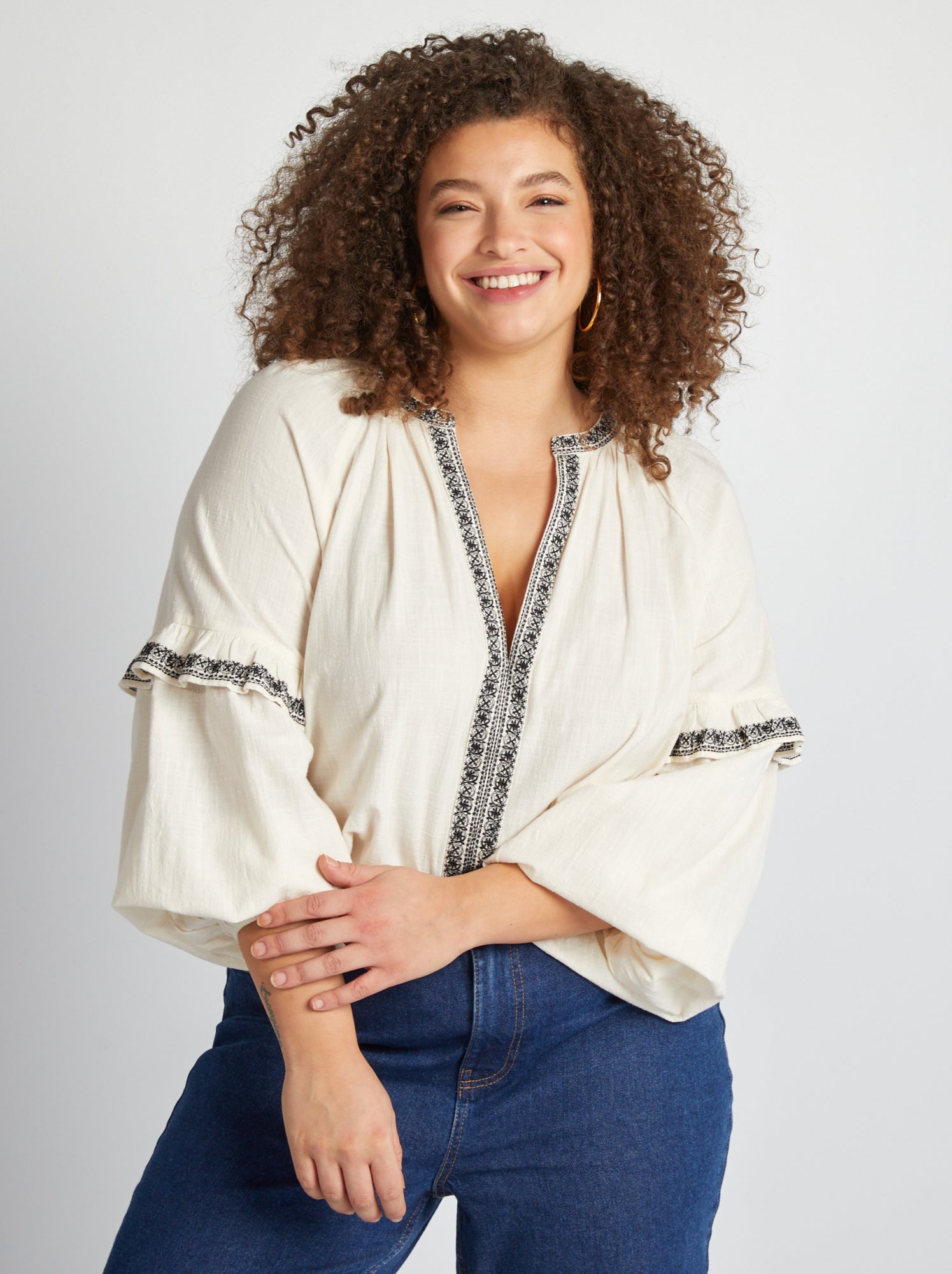 Villages De Provence - Torchon Essuie Mains Lavandière - Rond Avec Attache - Gris - Motifs