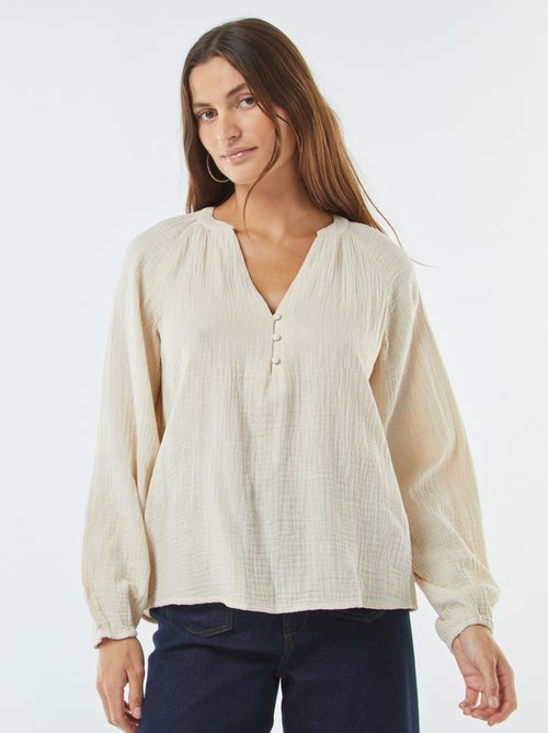 Blouse en gaze de coton - Kiabi