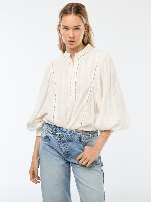 Blouse en gaze de coton - Kiabi