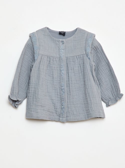 Blouse en gaze de coton - Kiabi