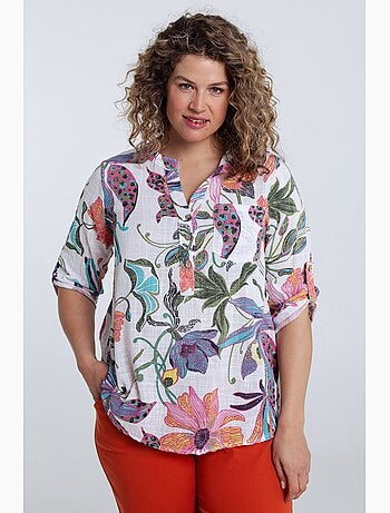 Blouse en gaze de coton imprimé floral