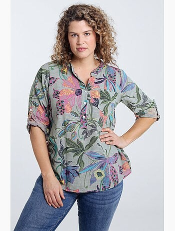 Blouse en gaze de coton imprimé floral