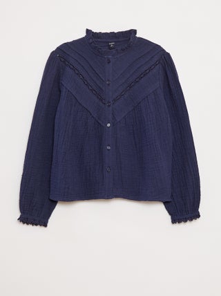 Blouse en gaze de coton plumetis