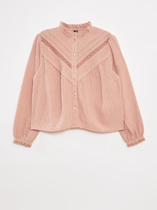 Blouse en gaze de coton plumetis