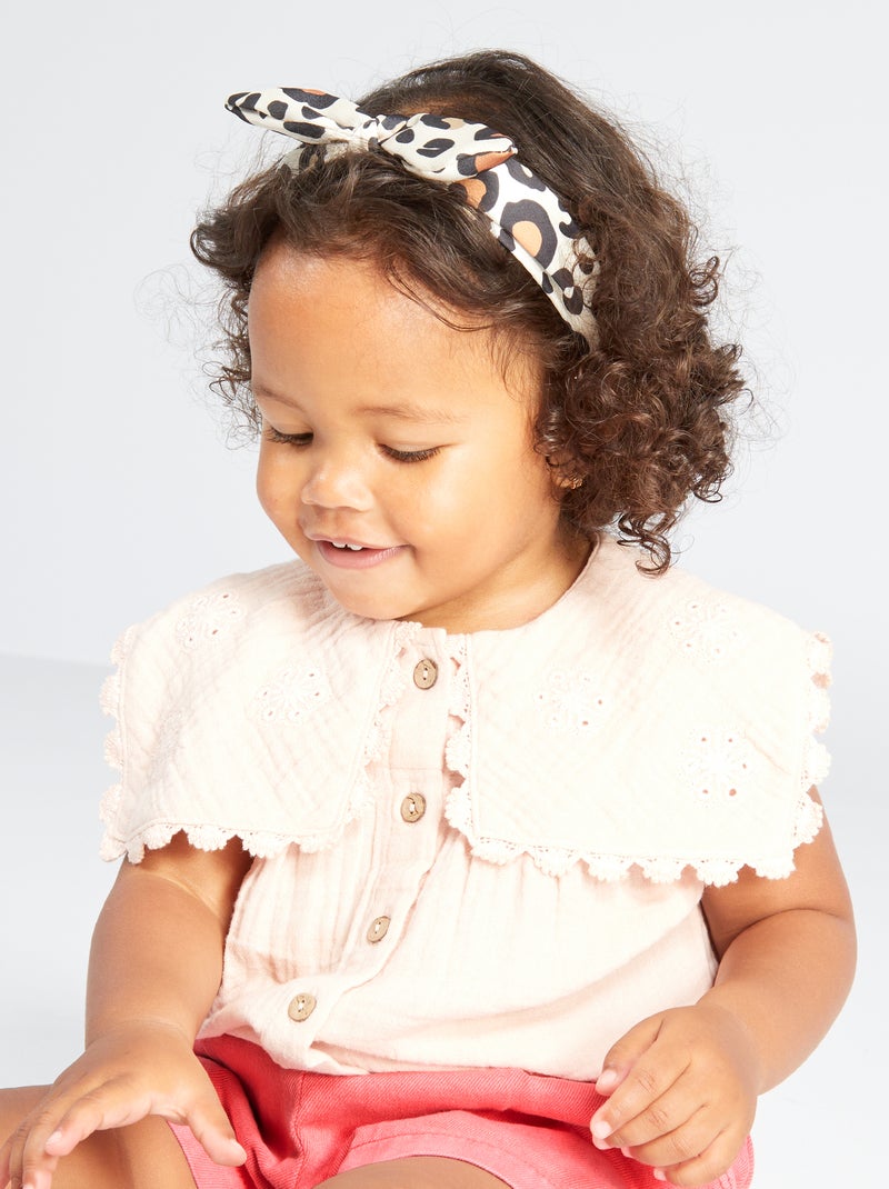 Blouse en gaze de coton Rose - Kiabi