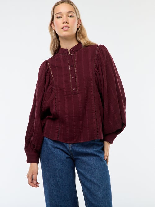 Blouse en gaze de coton - Kiabi