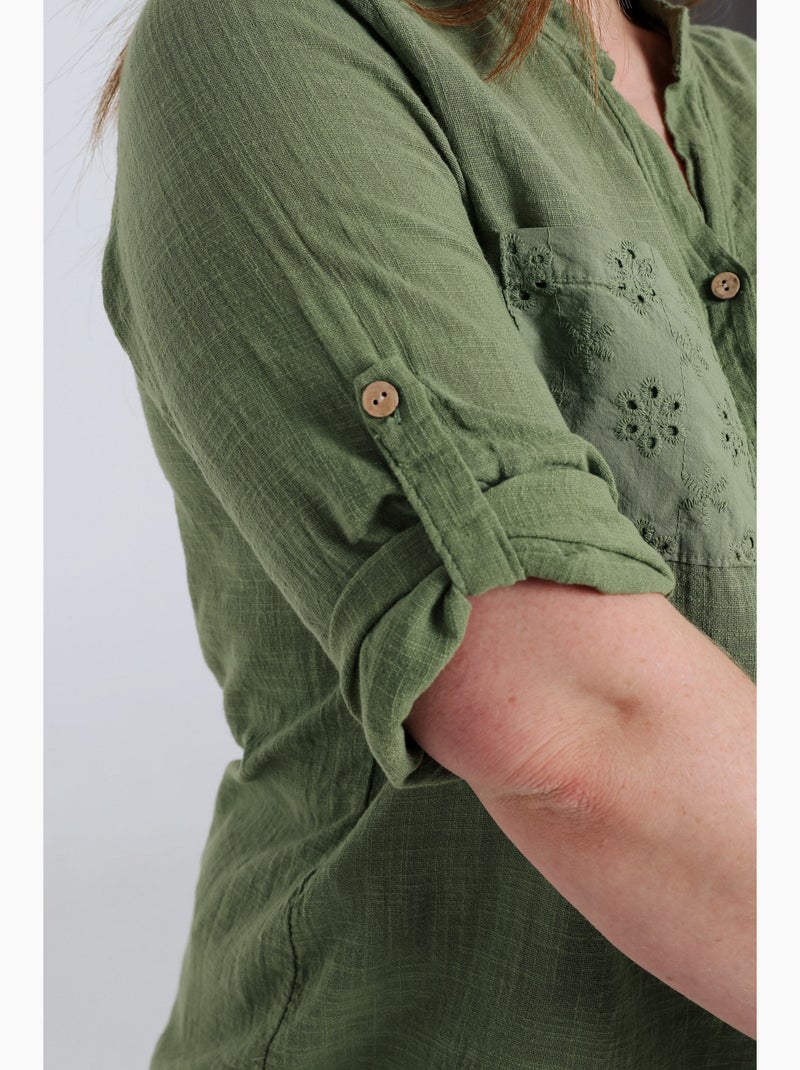 Blouse en gaze de coton unie PAPRIKA Blanc - Kiabi