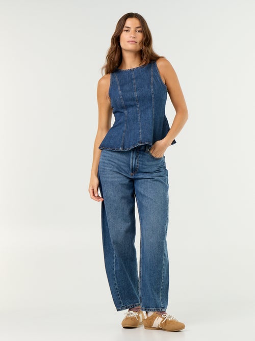Blouse en jean sans manches - Kiabi Blouse en jean sans manches - Kiabi