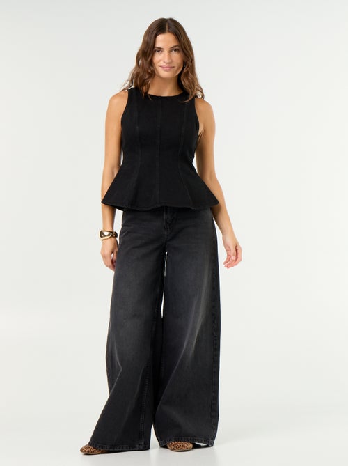 Blouse en jean sans manches - Kiabi