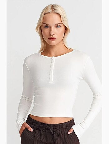 Blouse en jersey coupe ajustée à manches longues dilvin