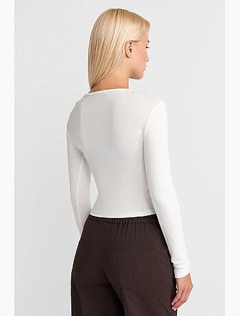 Blouse en jersey coupe ajustée à manches longues dilvin
