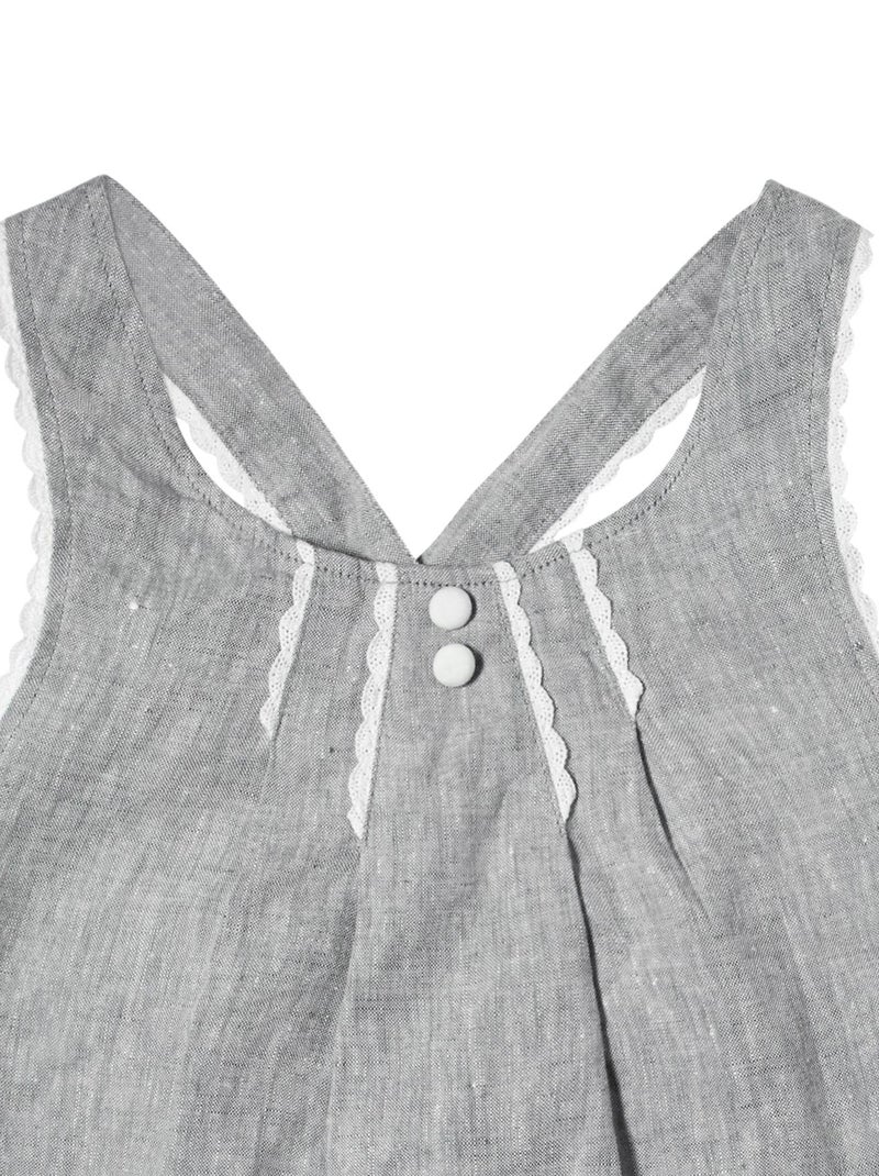 Blouse  en Lin  et Fine Dentelle  ANAIS - La Faute à Voltaire Gris clair - Kiabi