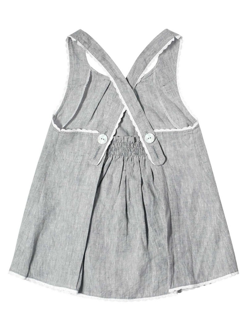 Blouse  en Lin  et Fine Dentelle  ANAIS - La Faute à Voltaire Gris clair - Kiabi