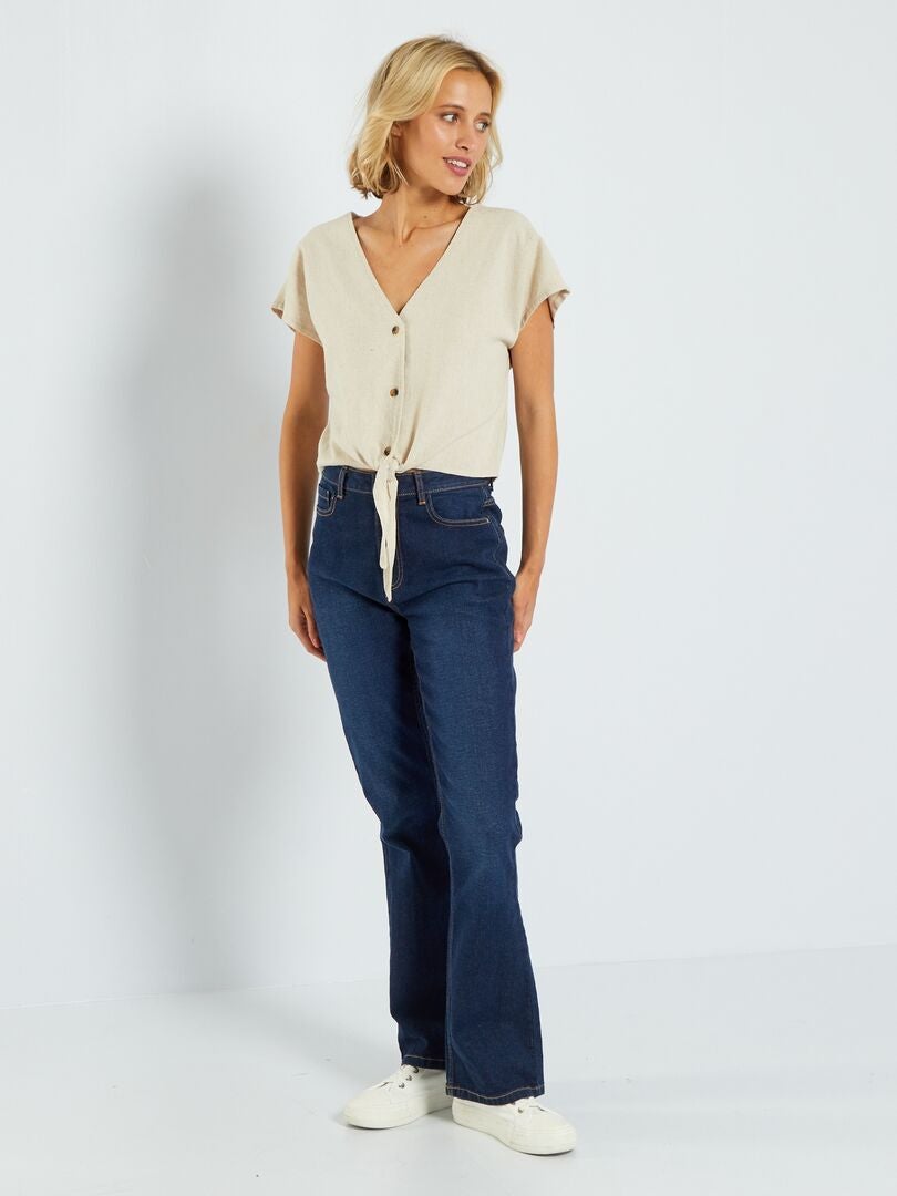 Blouse en lin 'JDY' beige - Kiabi