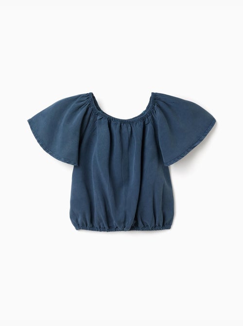 Blouse en lyocell avec col et taille élastiques - Kiabi Blouse en lyocell avec col et taille élastiques - Kiabi