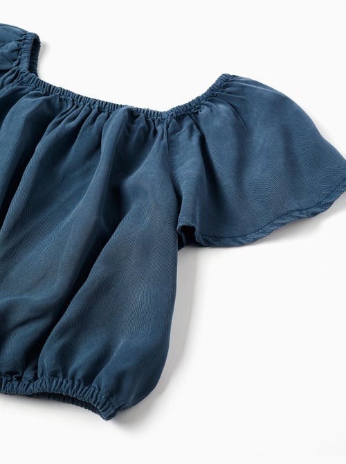 Blouse en lyocell avec col et taille élastiques - Kiabi Blouse en lyocell avec col et taille élastiques - Kiabi