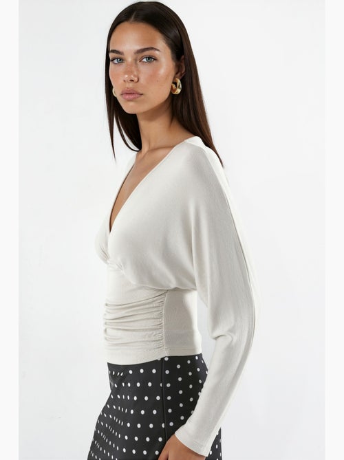 Blouse en maille à col v coupe décontractée hiccup - Kiabi Blouse en maille à col v coupe décontractée hiccup - Kiabi