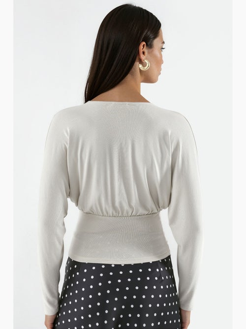Blouse en maille à col v coupe décontractée hiccup - Kiabi Blouse en maille à col v coupe décontractée hiccup - Kiabi
