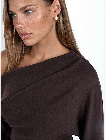 Blouse en maille à manches courtes et encolure bateau pour femme busem
