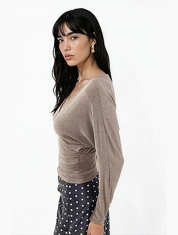 Blouse en maille ample à col v busem