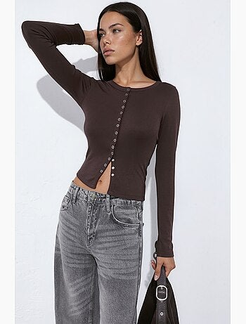 Blouse en maille avec boutons-pression sur toute la longueur devant hiccup