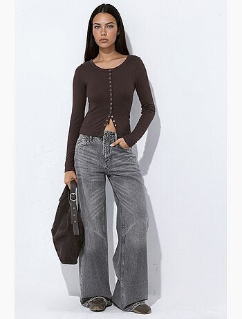Blouse en maille avec boutons-pression sur toute la longueur devant hiccup