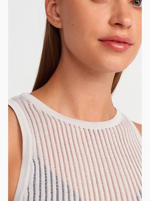 Blouse en maille côtelée sans manches dilvin - Kiabi Blouse en maille côtelée sans manches dilvin - Kiabi